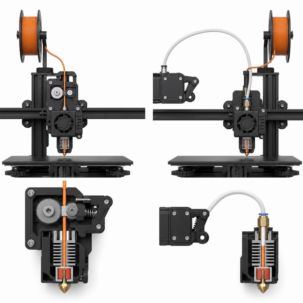 Comparação entre extrusora direct drive e bowden para imprimir TPU flexível